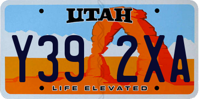 UT license plate Y392XA