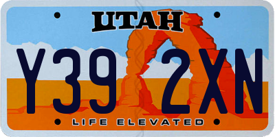UT license plate Y392XN