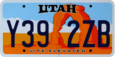UT license plate Y392ZB