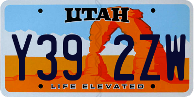 UT license plate Y392ZW