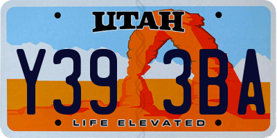 UT license plate Y393BA
