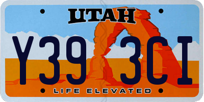 UT license plate Y393CI