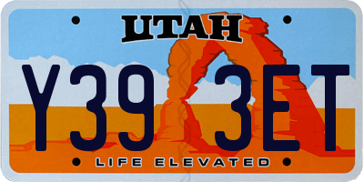 UT license plate Y393ET