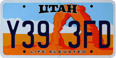 UT license plate Y393FD