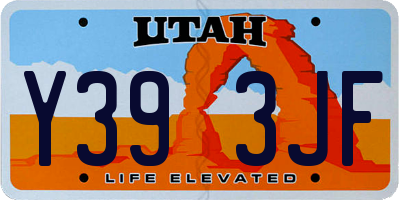UT license plate Y393JF