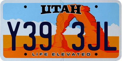 UT license plate Y393JL