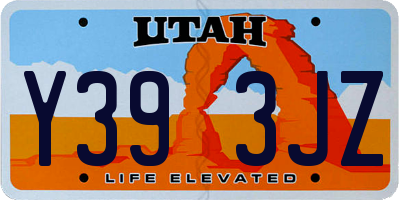 UT license plate Y393JZ