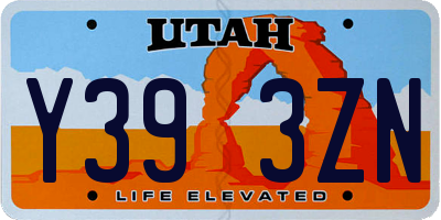 UT license plate Y393ZN