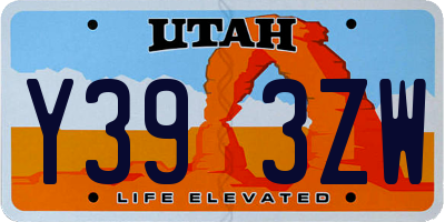 UT license plate Y393ZW