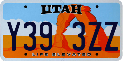 UT license plate Y393ZZ