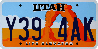 UT license plate Y394AK