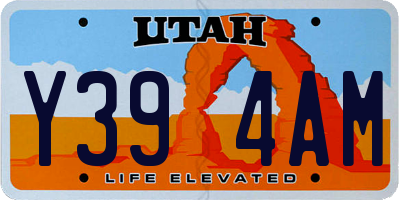 UT license plate Y394AM