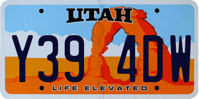 UT license plate Y394DW