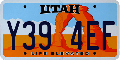 UT license plate Y394EF