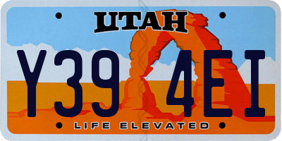 UT license plate Y394EI