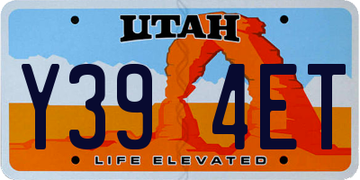 UT license plate Y394ET
