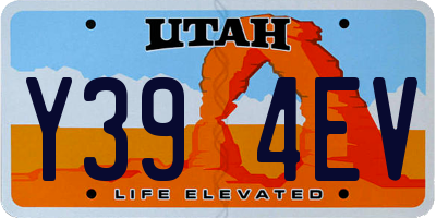 UT license plate Y394EV