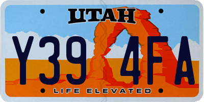 UT license plate Y394FA