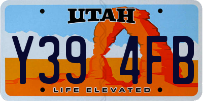 UT license plate Y394FB