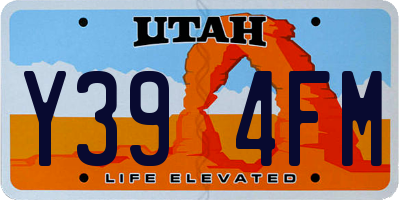 UT license plate Y394FM