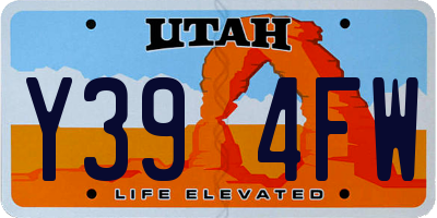 UT license plate Y394FW