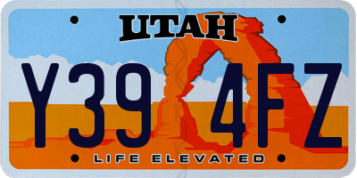 UT license plate Y394FZ