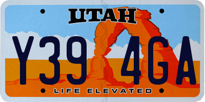 UT license plate Y394GA