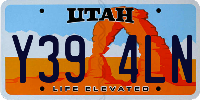 UT license plate Y394LN