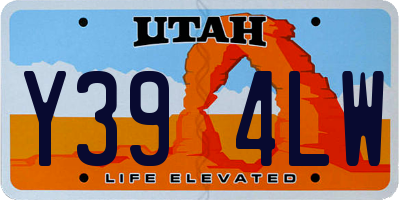 UT license plate Y394LW