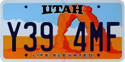 UT license plate Y394MF