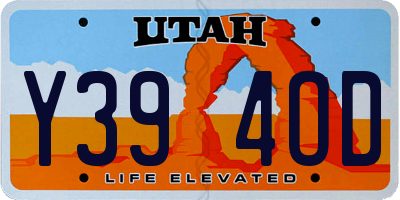 UT license plate Y394OD