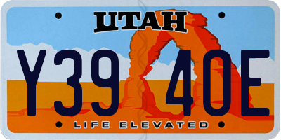 UT license plate Y394OE