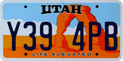 UT license plate Y394PB