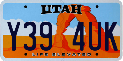 UT license plate Y394UK
