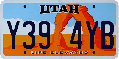 UT license plate Y394YB