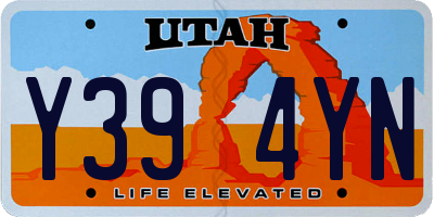UT license plate Y394YN
