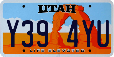 UT license plate Y394YU