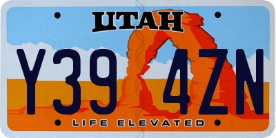 UT license plate Y394ZN
