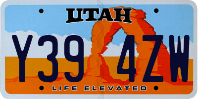 UT license plate Y394ZW