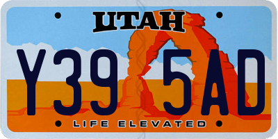 UT license plate Y395AD