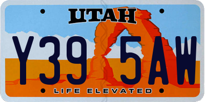 UT license plate Y395AW