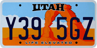 UT license plate Y395GZ