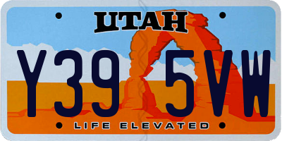 UT license plate Y395VW