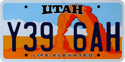 UT license plate Y396AH
