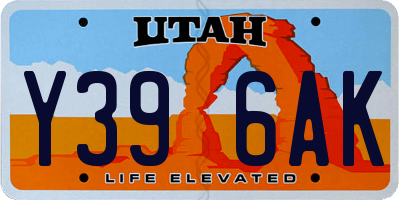 UT license plate Y396AK