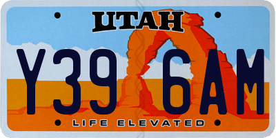 UT license plate Y396AM