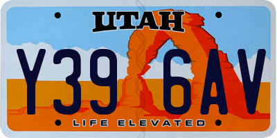 UT license plate Y396AV