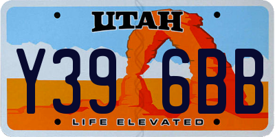 UT license plate Y396BB