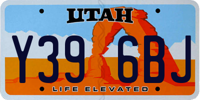 UT license plate Y396BJ
