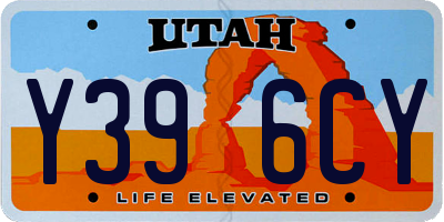 UT license plate Y396CY